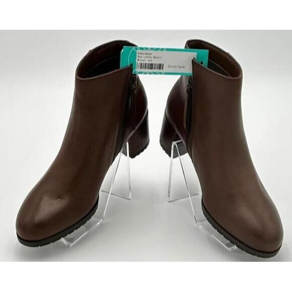Naturalizer Bay Weatherproof Bootie Brown Leather Womens Size 6.5M Fall Winter - Picture 4 of 9
